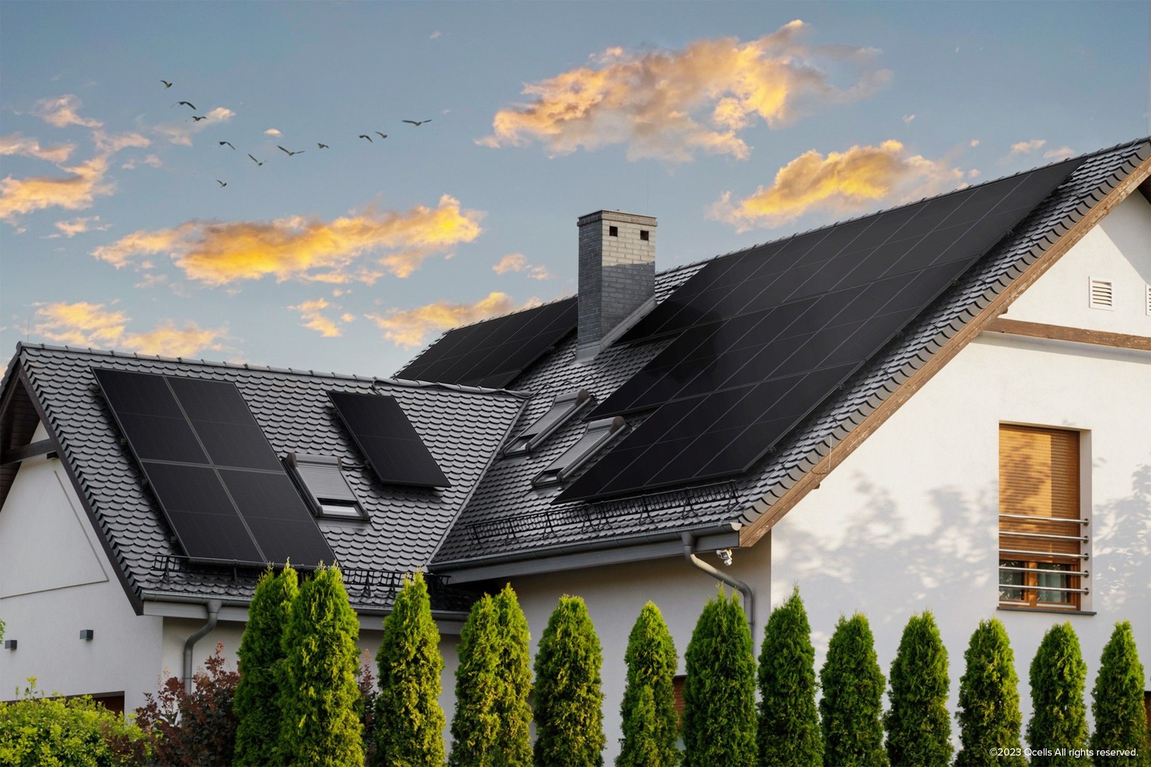 QCELLS solar panels on a house