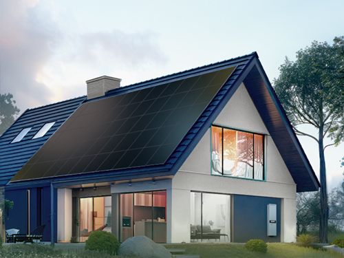 Home with solar panels