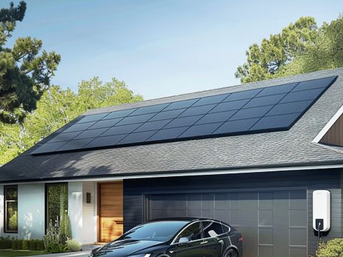 Solar panels on a house