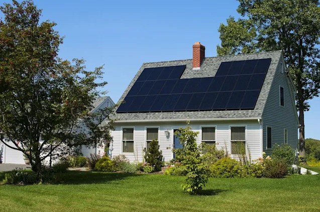 Solar panels on a house